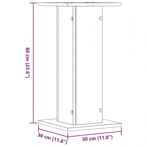 Plantestativer 2 stk. 30 x 30 x 60 cm - grå sonoma-eg