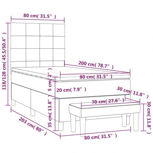 Kontinentalseng med madras 80×200 cm i fløjl - mørkegrøn