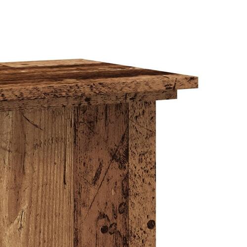 Plantestativ 33x33x80 cm konstrueret træ gammelt trælook