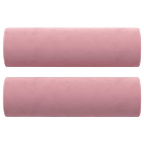 2-personers sofa i velour med pyntepuder - 140 cm, pink