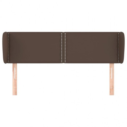 Sengegavl med kanter 147x23x78/88 cm kunstlæder brun