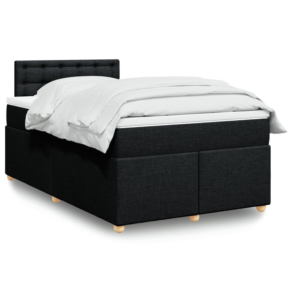 Kontinentalseng Med Madras Stof Sort - knapper / 120 x 200 cm