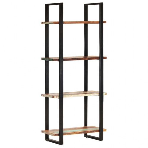 Bogreol med 4 hylder 80x40x180 cm massivt genbrugstræ