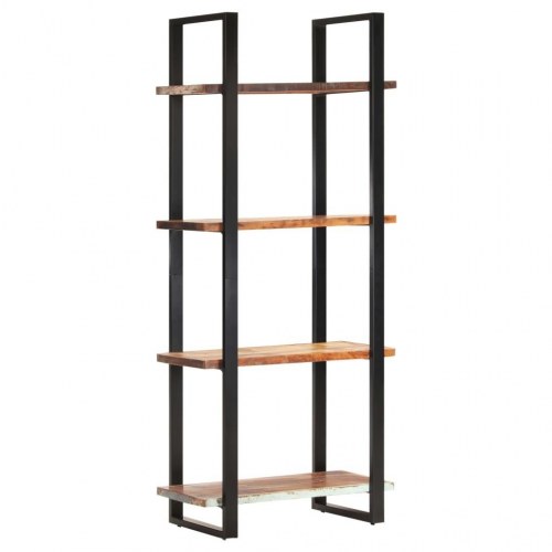 Bogreol med 4 hylder 80x40x180 cm massivt genbrugstræ