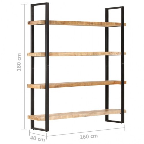 Bogreol med 4 hylder 160x40x180 cm ru mangotræ