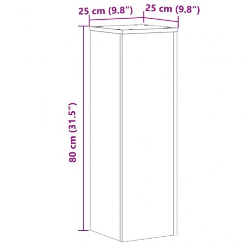 Plantestativer - 2 stk. 25×25×80 cm i konstrueret træ, røget eg