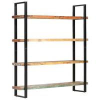 Bogreol med 4 hylder 160x40x180 cm massivt genbrugstræ
