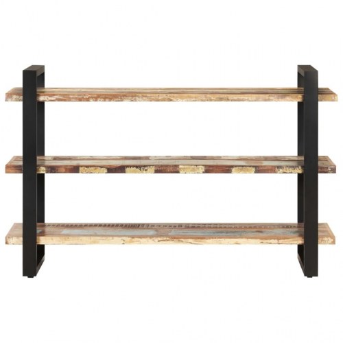 Skænk med 3 hylder 120x40x75 cm massivt genbrugstræ