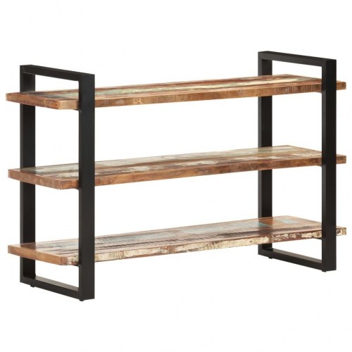 Skænk med 3 hylder 120x40x75 cm massivt genbrugstræ