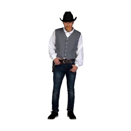 Kostume til voksne Grå Cowboy mand Vest