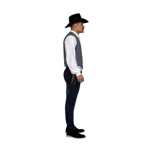 Kostume til voksne Grå Cowboy mand Vest