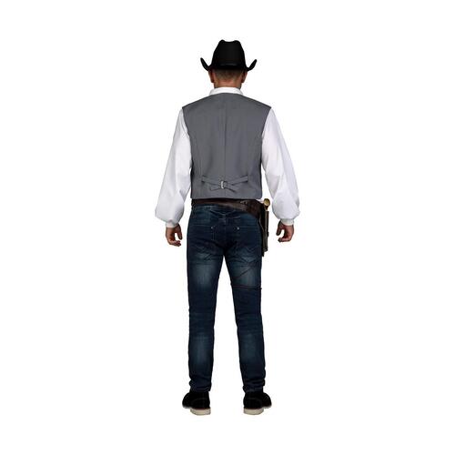 Kostume til voksne Grå Cowboy mand Vest