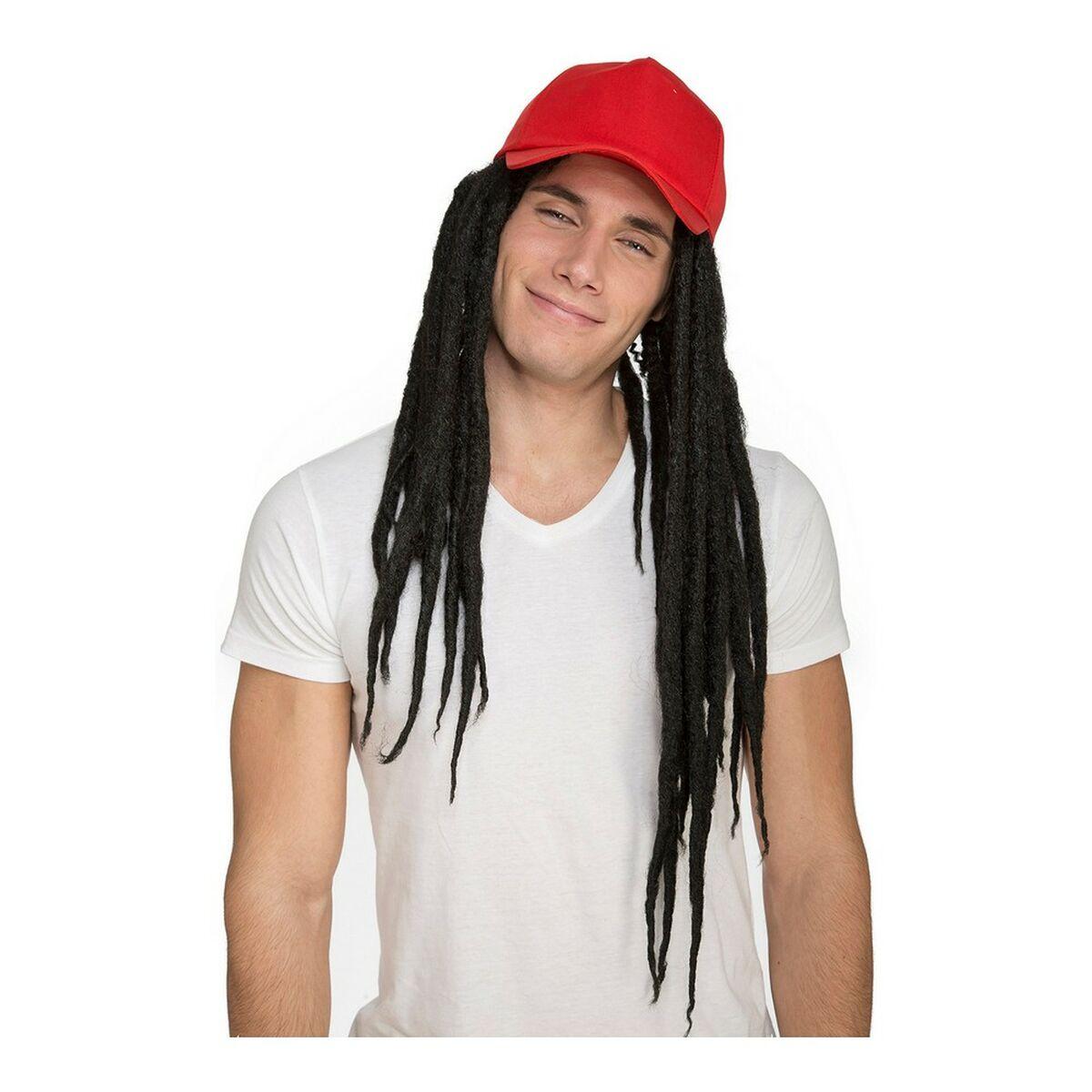 Paryk - brunette dreadlocks med kasket, str. S