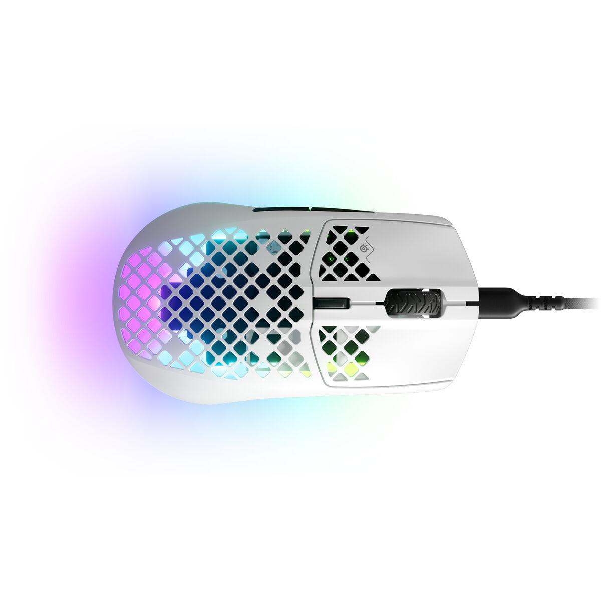 Gaming mus SteelSeries Aerox 3 - hvid, kablet