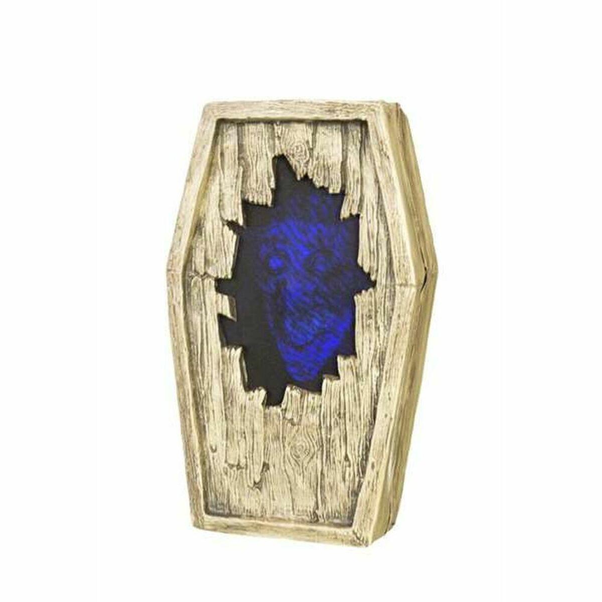 Halloween dekoration grav med lys - blå, 22 × 12 × 38 cm