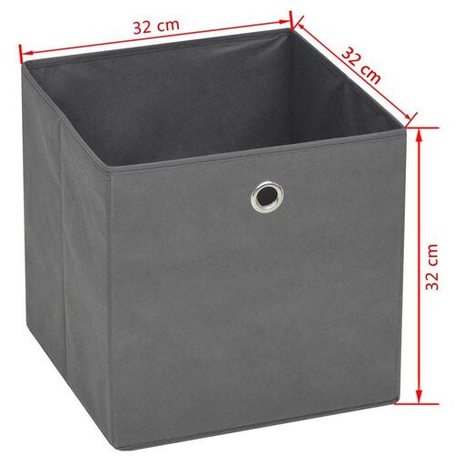 Opbevaringskasser 10 stk. ikke-vævet stof 32x32x32 cm grå