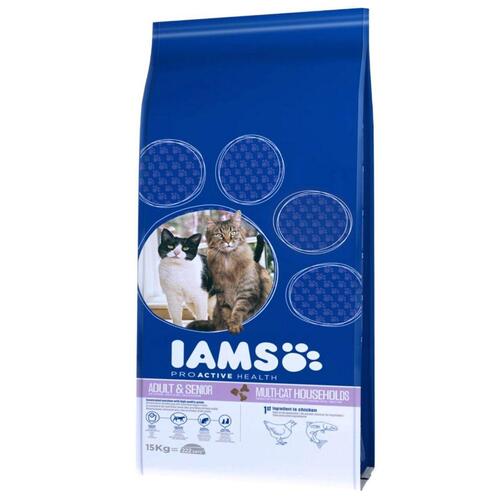 Kattemad IAMS Pro Active Health Adult & Senior Laksefarvet 15 kg