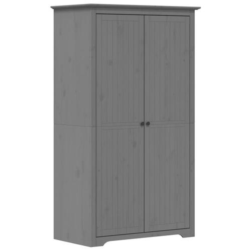 Klædeskab BODO 99x53,5x173 cm massivt fyrretræ grå