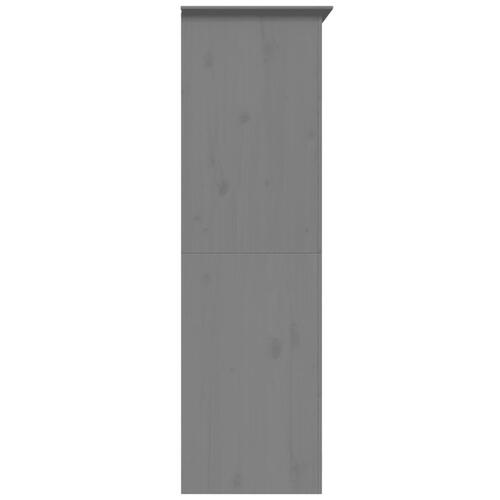 Klædeskab BODO 99x53,5x173 cm massivt fyrretræ grå