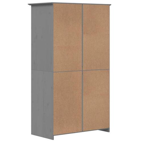 Klædeskab BODO 99x53,5x173 cm massivt fyrretræ grå
