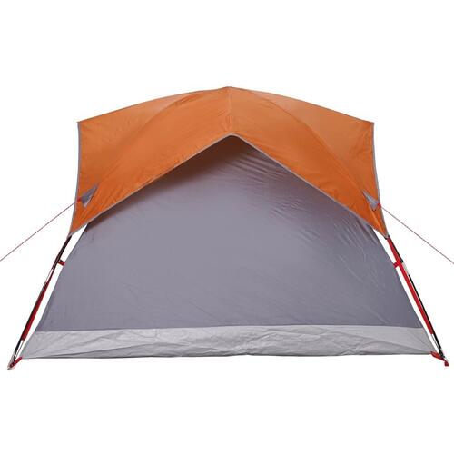 4-personers campingtelt vandafvisende grå og orange