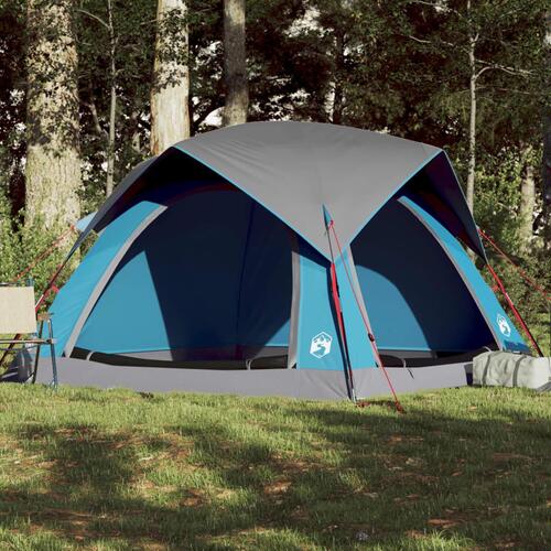 4-personers campingtelt vandafvisende blå