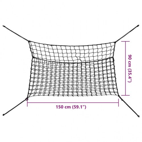 Hønet 2 stk. - 150 × 90 cm rektangulær, sort PP