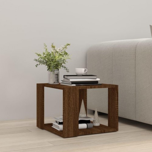 Sofabord 40 × 40 × 30 cm i konstrueret træ - brun egetræsfarve