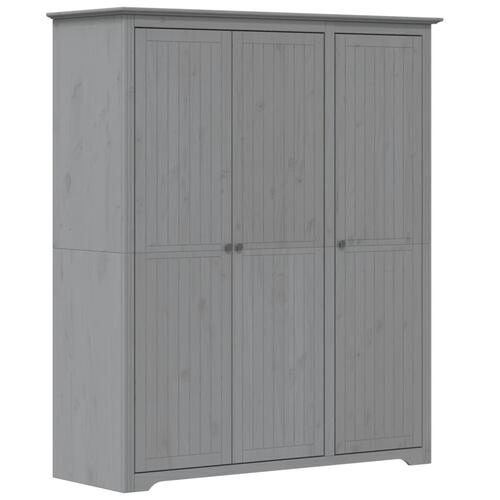 Klædeskab BODO 146x53,5x173 cm massivt fyrretræ grå