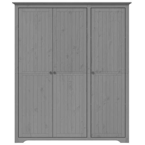 Klædeskab BODO 146x53,5x173 cm massivt fyrretræ grå