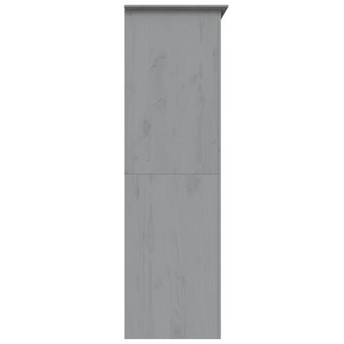 Klædeskab BODO 146x53,5x173 cm massivt fyrretræ grå