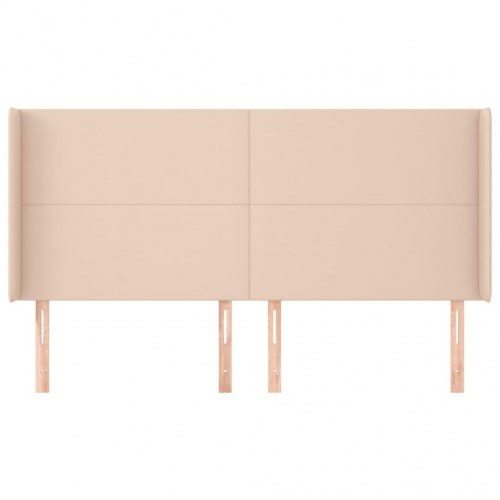 Sengegavl med kanter 163 x 16 x 118/128 cm - cappuccino
