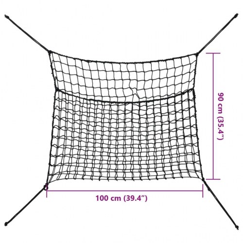 Hønet - 2 stk. rektangulære 100 × 90 cm, PP, sort