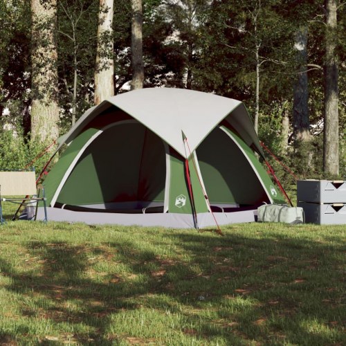 4-personers campingtelt - vandafvisende kabine, grøn