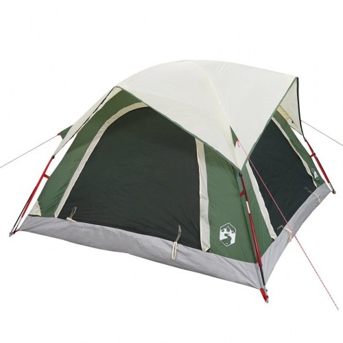4-personers campingtelt - vandafvisende kabine, grøn