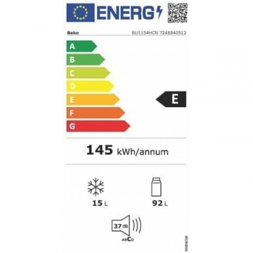 BEKO BU1154HCN integreret kombineret køleskab, hvid - 107 l