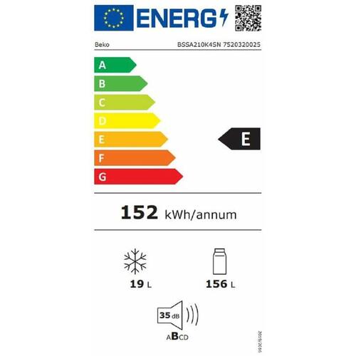 Kombineret køleskab BEKO BSSA210K4SN Hvid