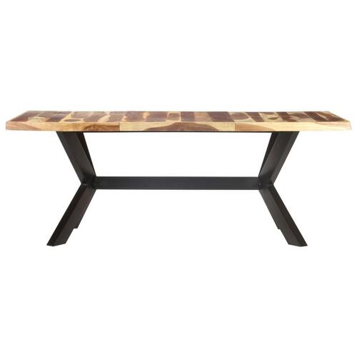 Spisebord 200x100x75 cm massivt træ med honningfarvet finish