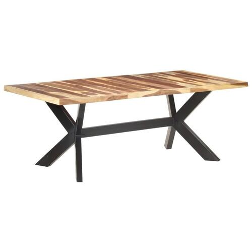 Spisebord 200x100x75 cm massivt træ med honningfarvet finish