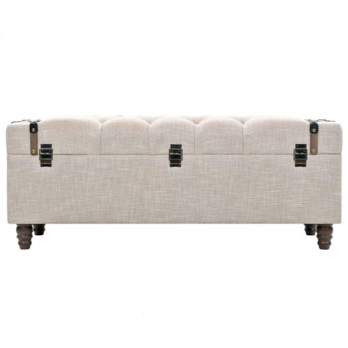 Opbevaringsbænksæt 3 dele 112x37x45 cm massivt træ og stål