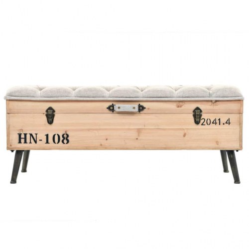 Opbevaringsbænk massivt træ og MDF 120 x 40 x 50 cm