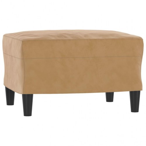 3-personers sofa med fodskammel - 180 cm velour, brun