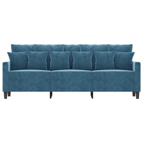 3-personers veloursofa - blå