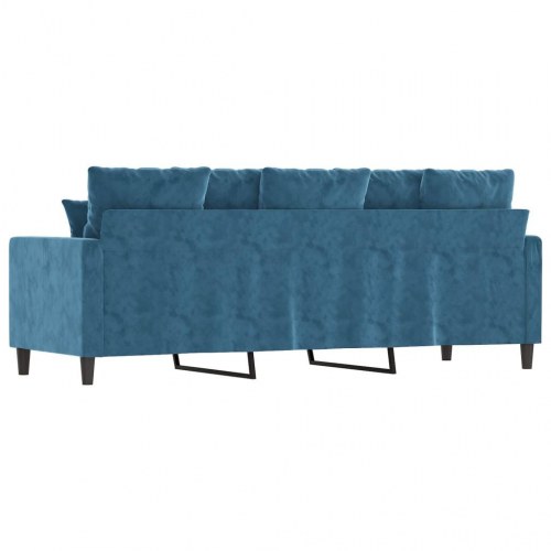 3-personers veloursofa - blå