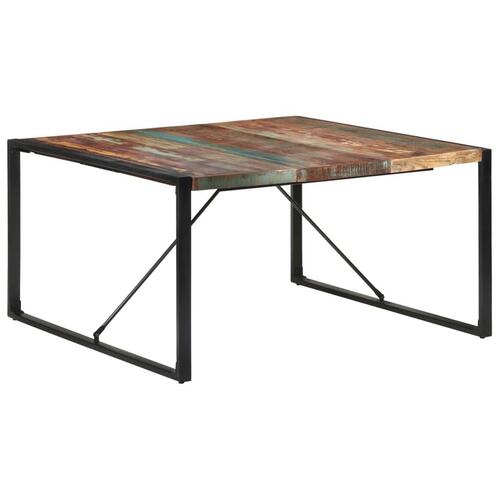 Spisebord 140x140x75 cm massivt genbrugstræ