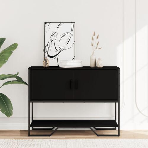 Konsolbord 100x35x74,5 cm konstrueret træ sort