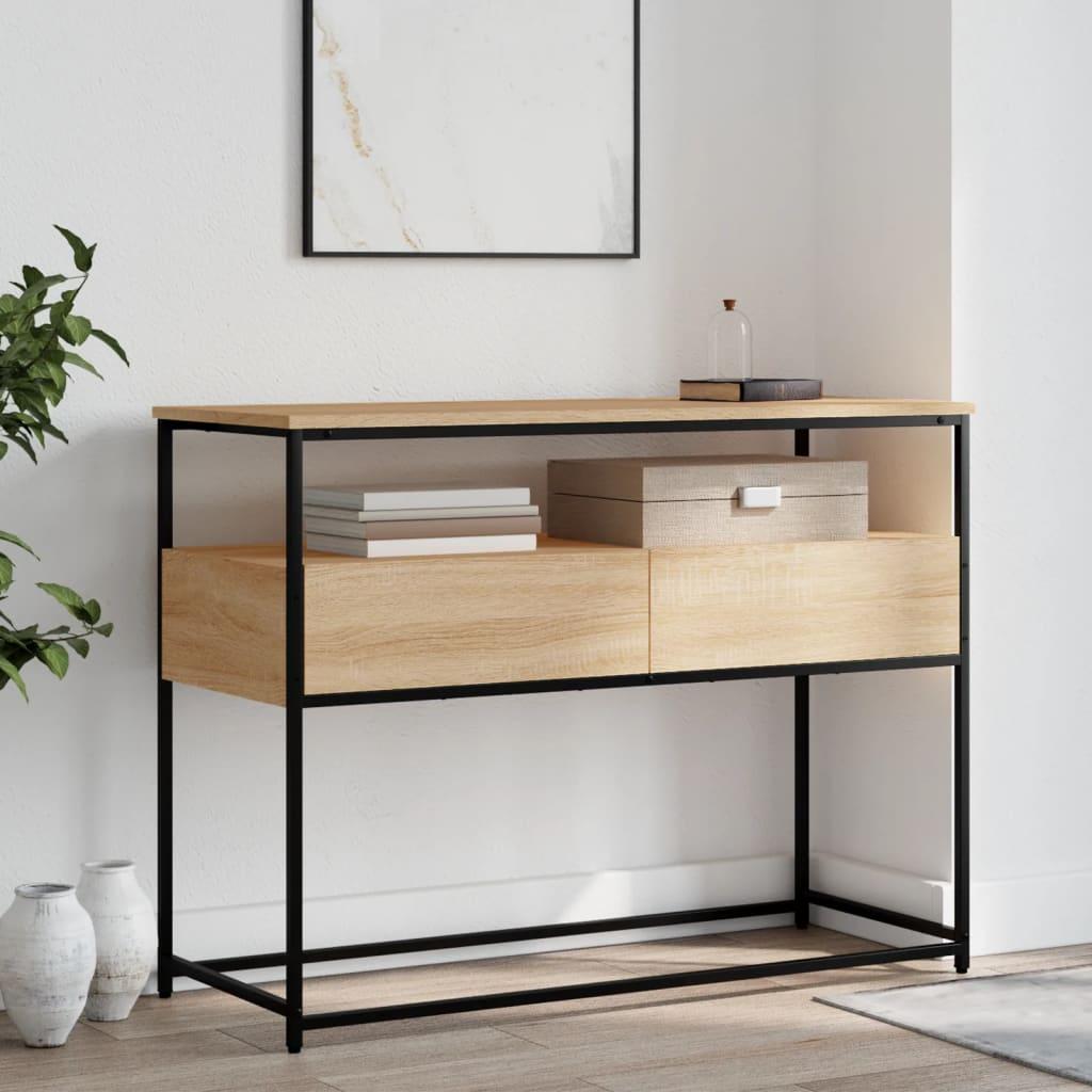 Konsolbord 100x40x75 cm konstrueret træ sonoma-eg