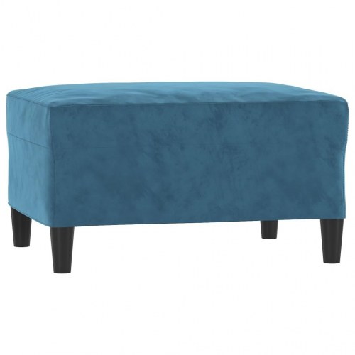 Sofasæt i velour - 3 dele med hynder, blå