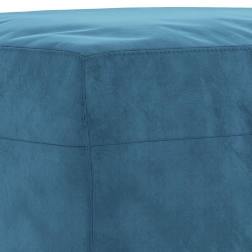 Sofasæt i velour - 3 dele med hynder, blå