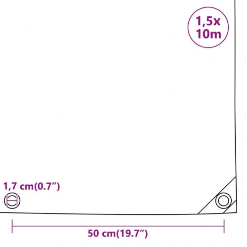 Presenning 1,5 × 10 m - 650 g/m², antracitgrå